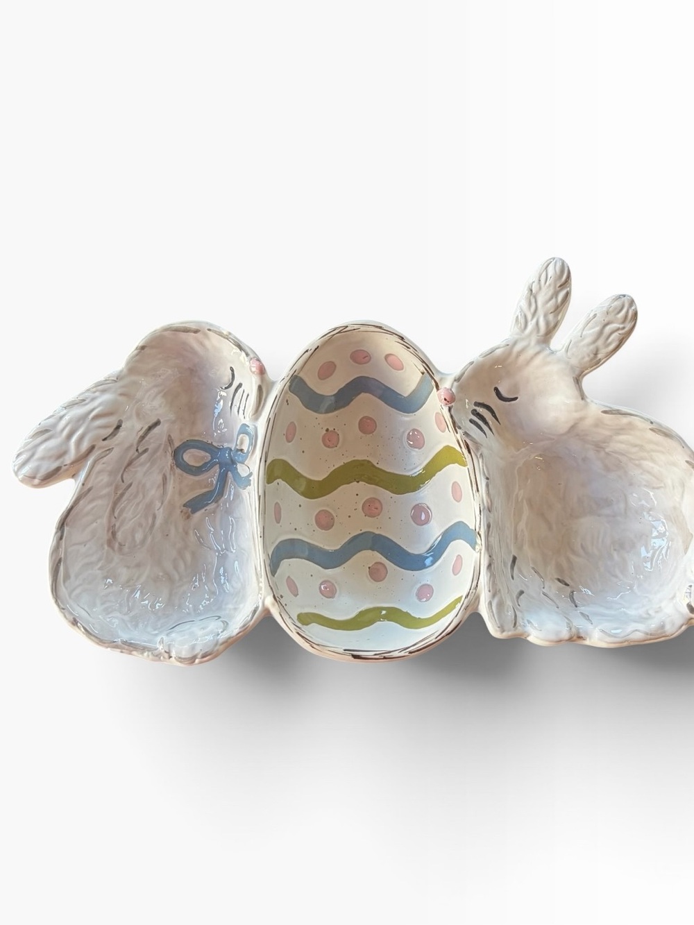 Mud Pie Bunny Triple Dip Dish Only